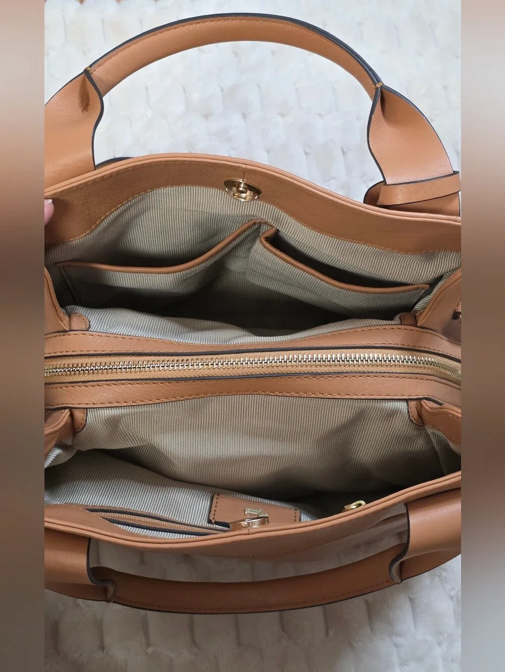 RADLEY LONDON Tan Leather Baylis Zip Top Multiway Shoulder Bag